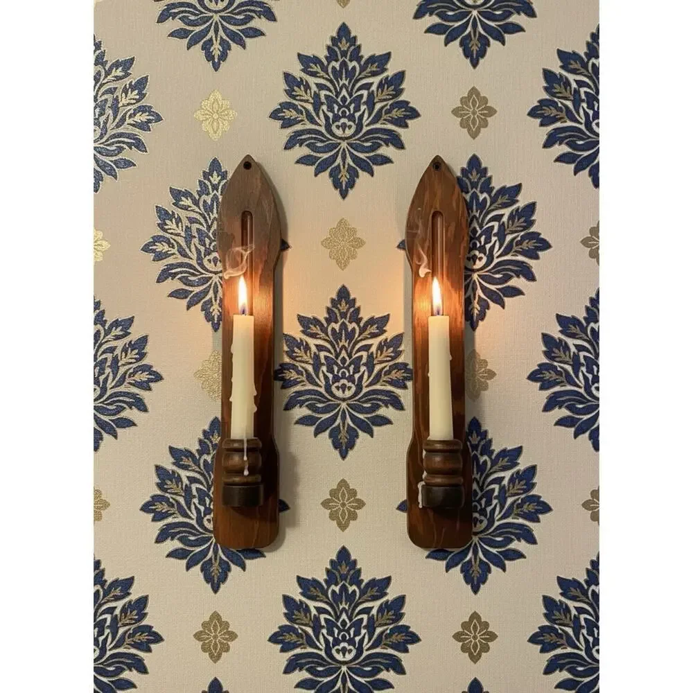 Vintage Mid Century Modern Candle Holders Wall Scones